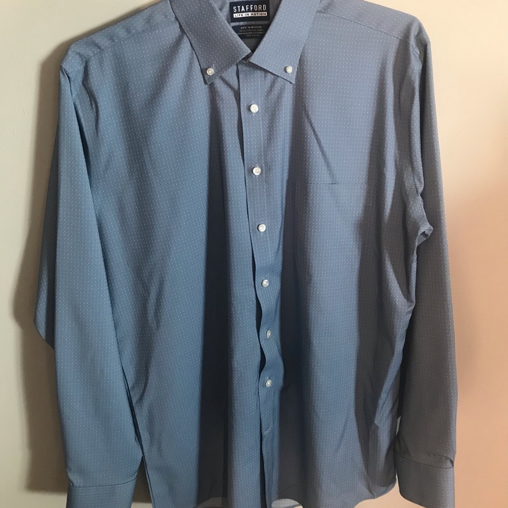 Stafford Life in Motion 97 Percent Polyester. 3 Percent Spandex. Large Size.